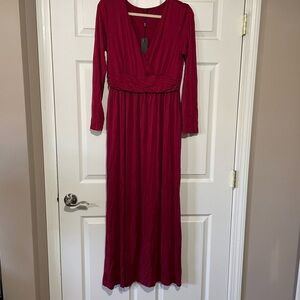 Elegant Wine Maxi Dress NWT